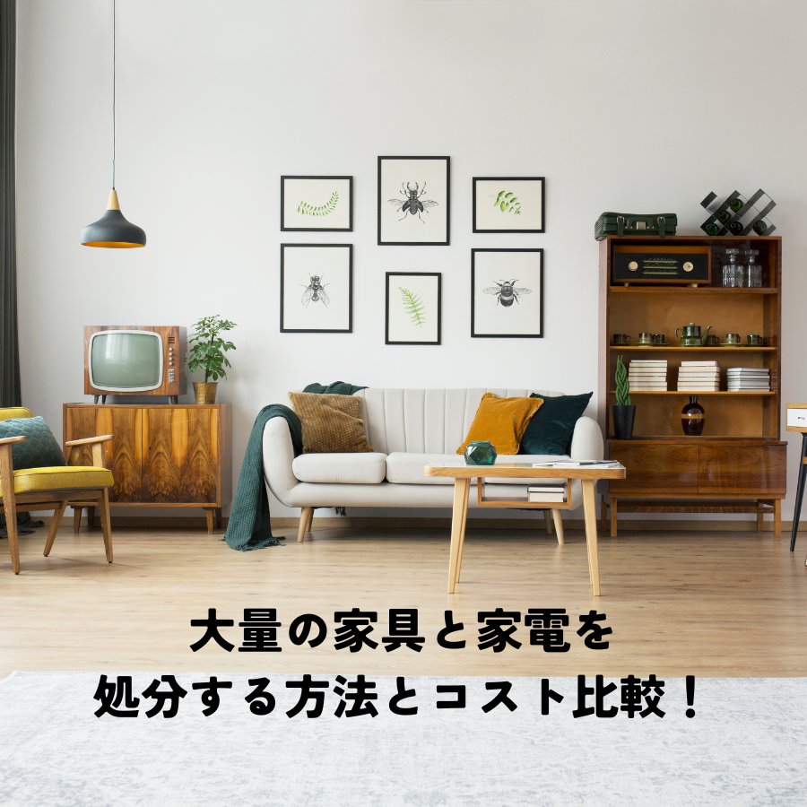 大量の家具と家電を処分する方法とコスト比較！各オプションの解説
