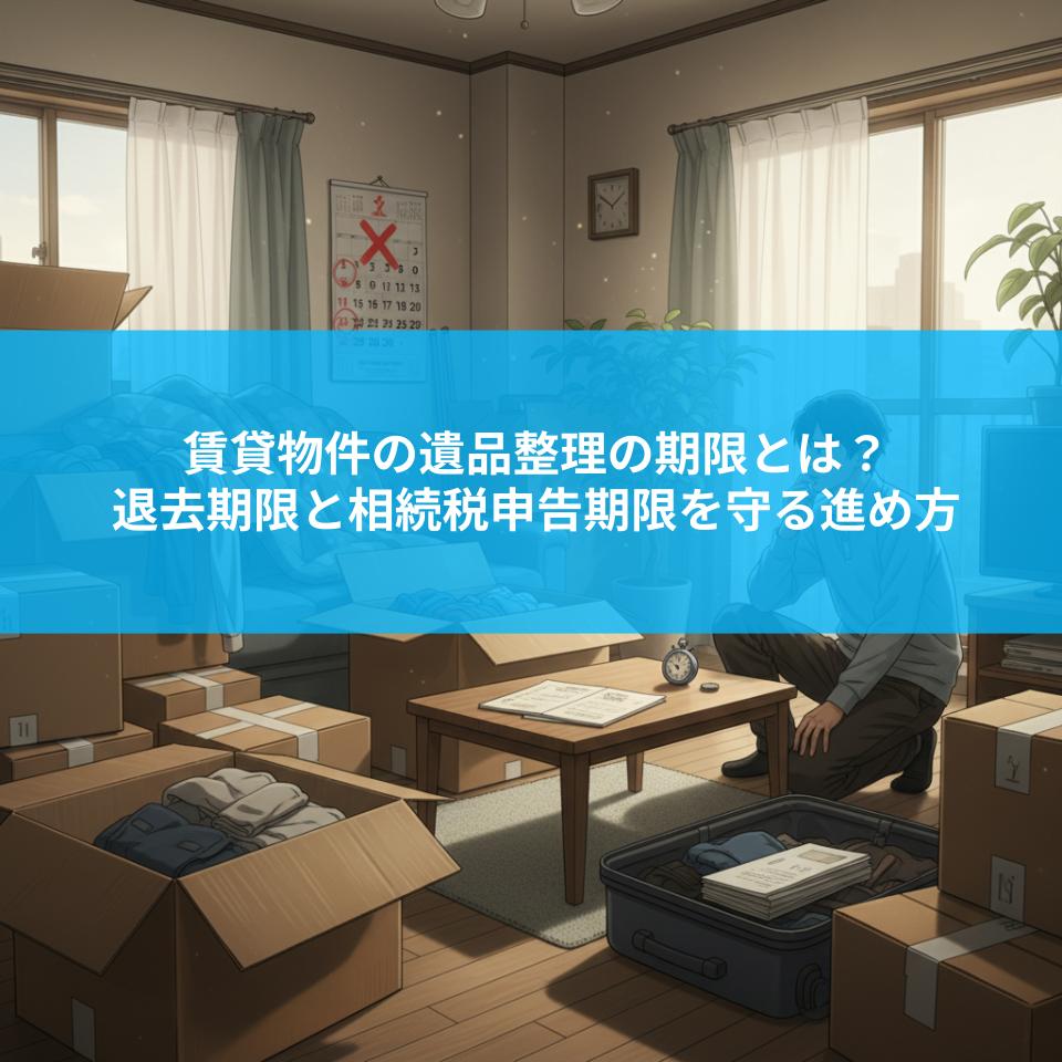 賃貸物件の遺品整理の期限とは？退去期限と相続税申告期限を守る進め方