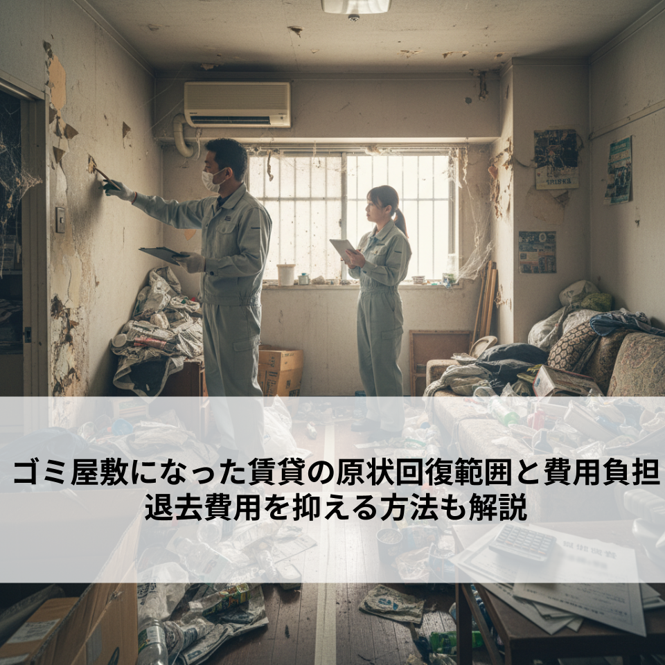 ゴミ屋敷になった賃貸の原状回復範囲と費用負担の線引きとは？退去費用を抑える方法も解説